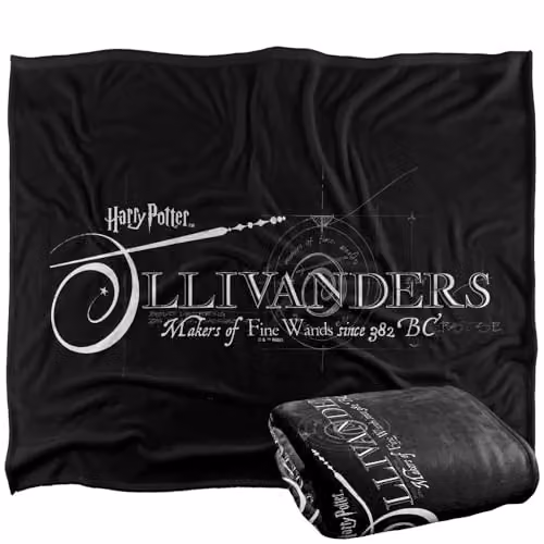Warner Bros. Harry Potter Ollivanders Wand Makers Super Soft Fleece Throw Blanket, Multicolour, W: 152.4 cm x D: 127.0 cm