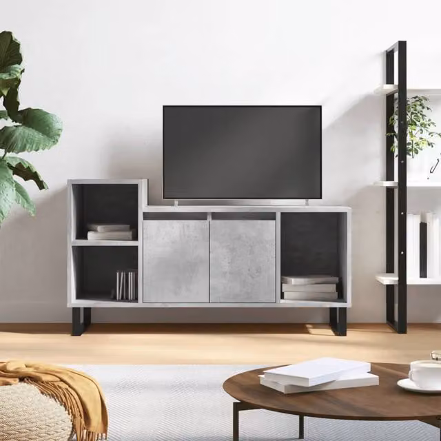 Berkfield Home Industrial TV Cabinet in Concrete Grey, W/D/H: 100 x 35 x 55 cm – 1