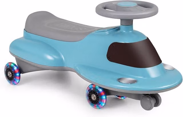 Costway Blue Kids Twist Ride On Wiggle Car with Light and Sound Effects