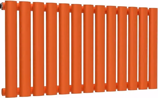 Lux Heat Oval Horizontal Steel Radiator in Orange, W: 78 cm, H: 40 cm