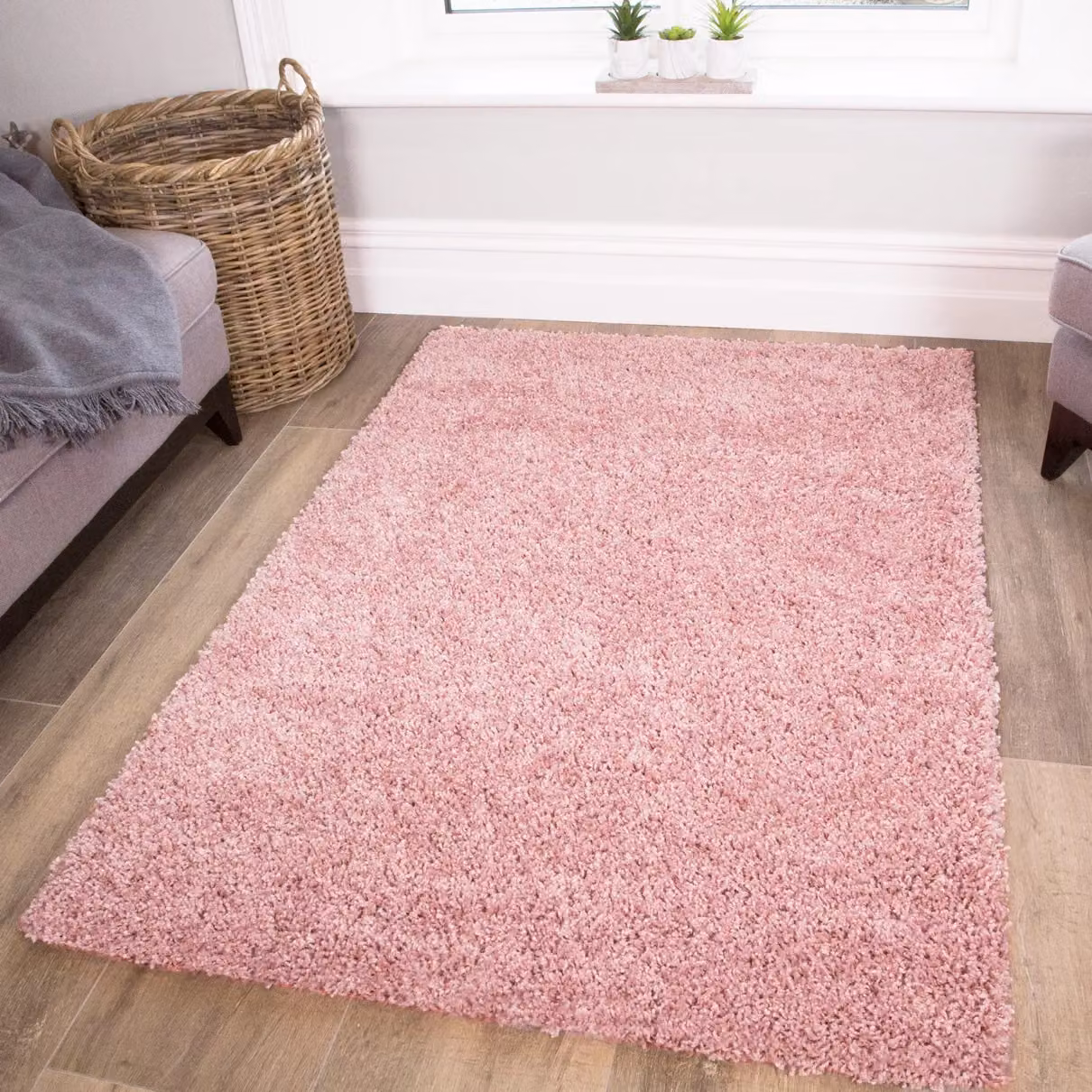 Kukoon Pink Soft Value Shaggy Living Area Rug, W/D/H: 135 x 135 x 3 cm – 2