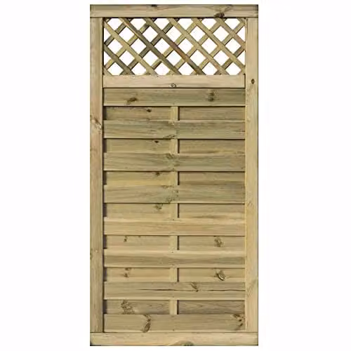 Rowlinson Halkin Wood Garden Gate and Screen in Brown, W: 90 cm, H: 180 cm – 1