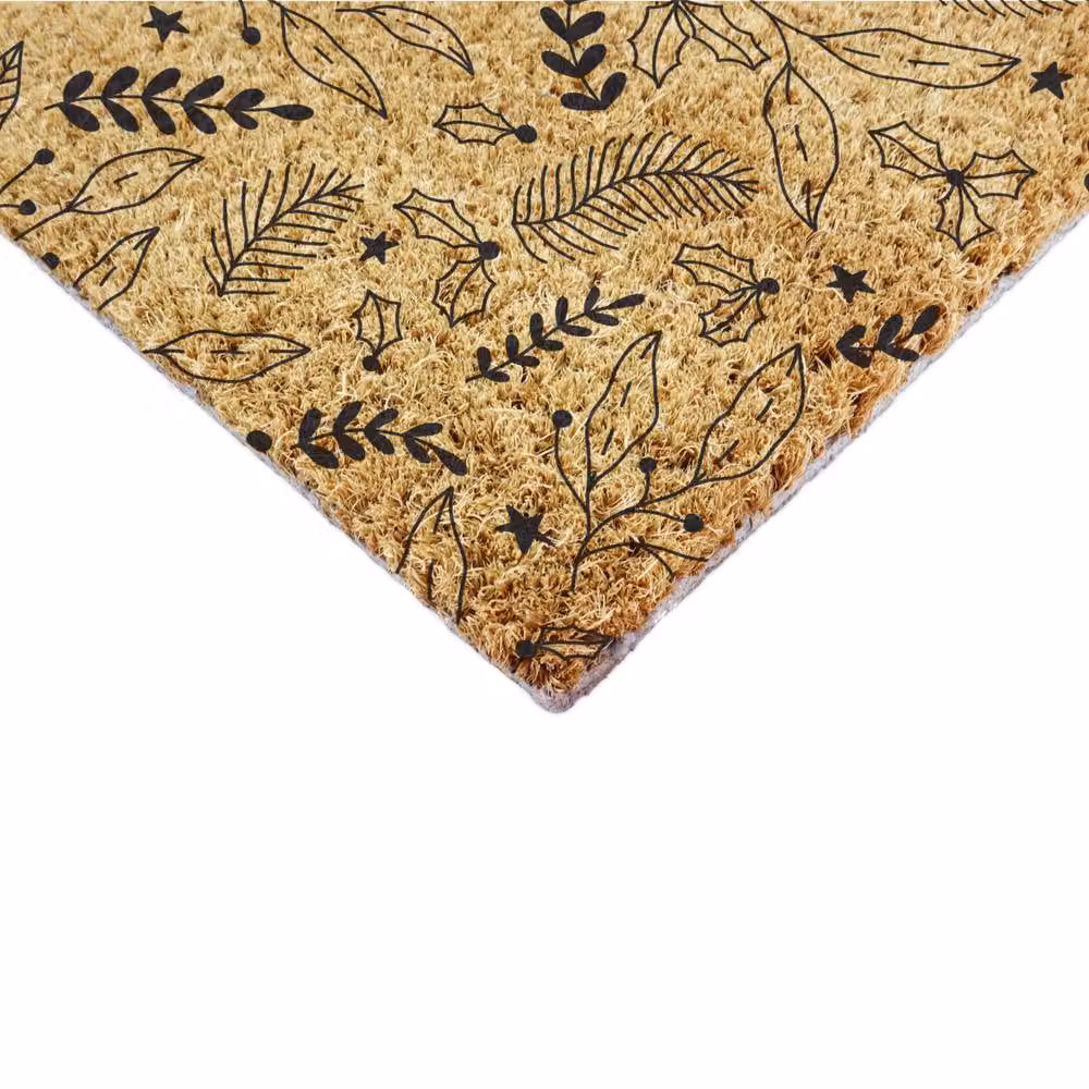 Artsy Mats Black Winter Foliage Coir Doormat in Brown, W: 90 cm, D: 60 cm – 5