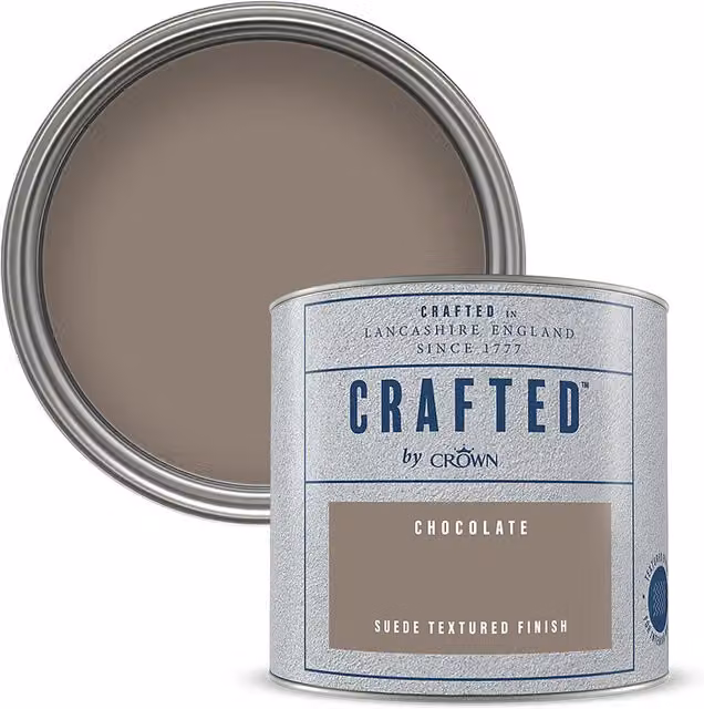 Crown Paints Chocolate Brown Suede Paint Tester 125ml