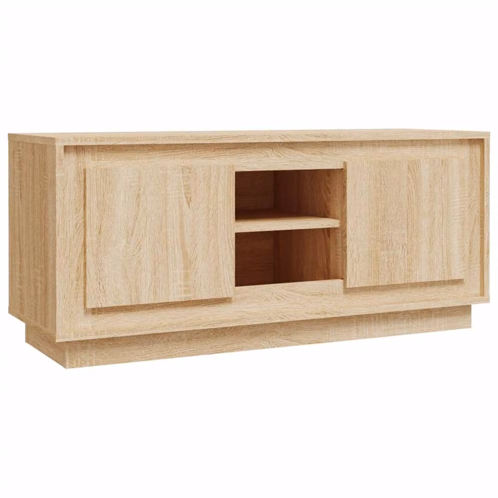 Berkfield Home Modern TV Cabinet in Sonoma Oak and Beige, W/D/H: 102 x 35 x 45 cm – 2