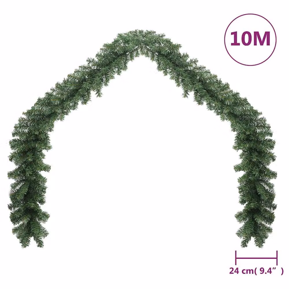 Berkfield Home Multicolour Christmas Garland with Green LED Lights, 10 m – 4