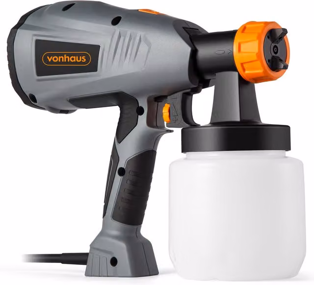 VonHaus 400W Electric Handheld Paint Sprayer in Grey with Adjustable Spray Pattern and Variable Flow