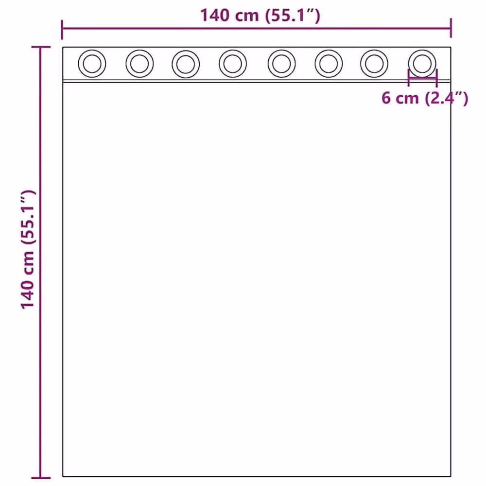 Berkfield Home Black Transparent Voile Fabric Panel Curtains with Eyelets, 2 Pack, W: 140 cm, H: 140 cm – 6
