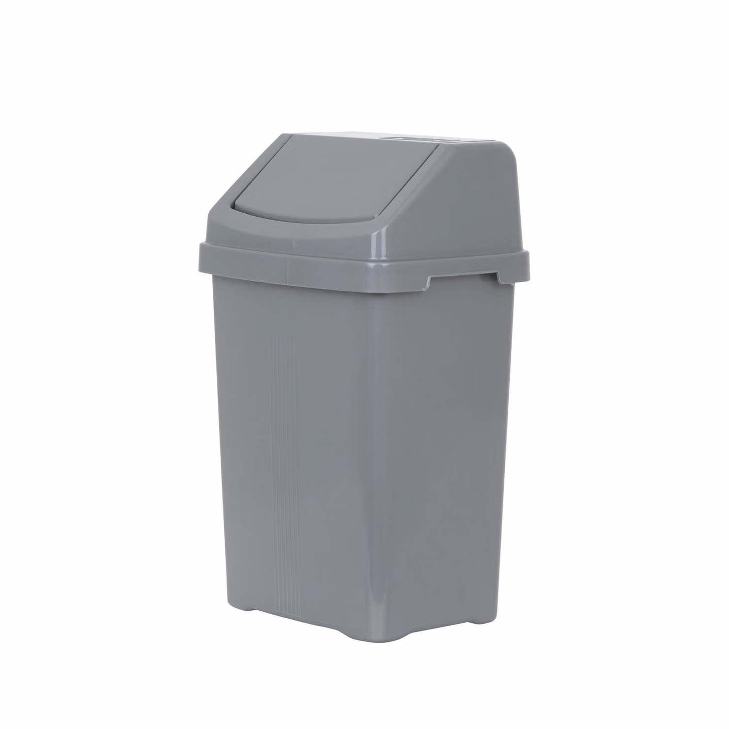 Wham 8L Plastic Swing Top Waste Bin in Silver – 2