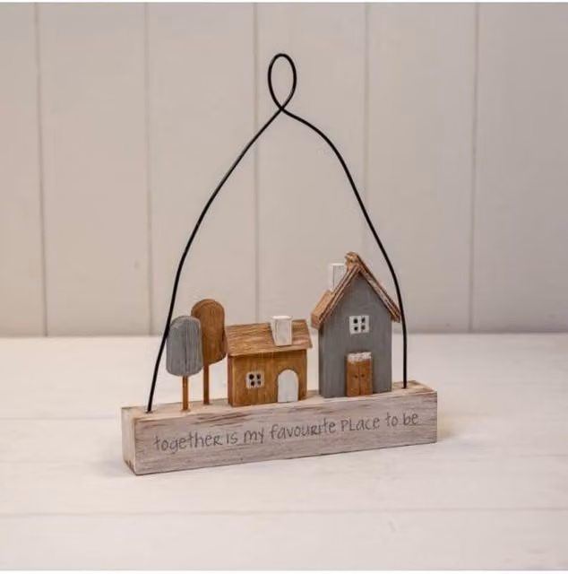 KDMD Grey Wooden Hanging Together is My Favourite Place To Be Typography Home Sign