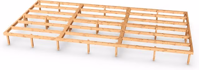 Empire Sheds Timber Shed Base, Green, 16 x 8 ft