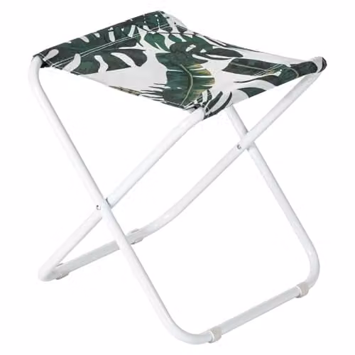 Harbour Housewares Floral Folding Stool in Green and Multicolour, W/D/H: 35 x 35 x 27.5 cm – 1