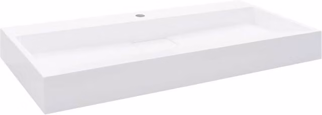 Berkfield Home White Mineral Cast Rectangular Wall Hung Wash Basin W/D/H: 100 x 46 x 11 cm – 1