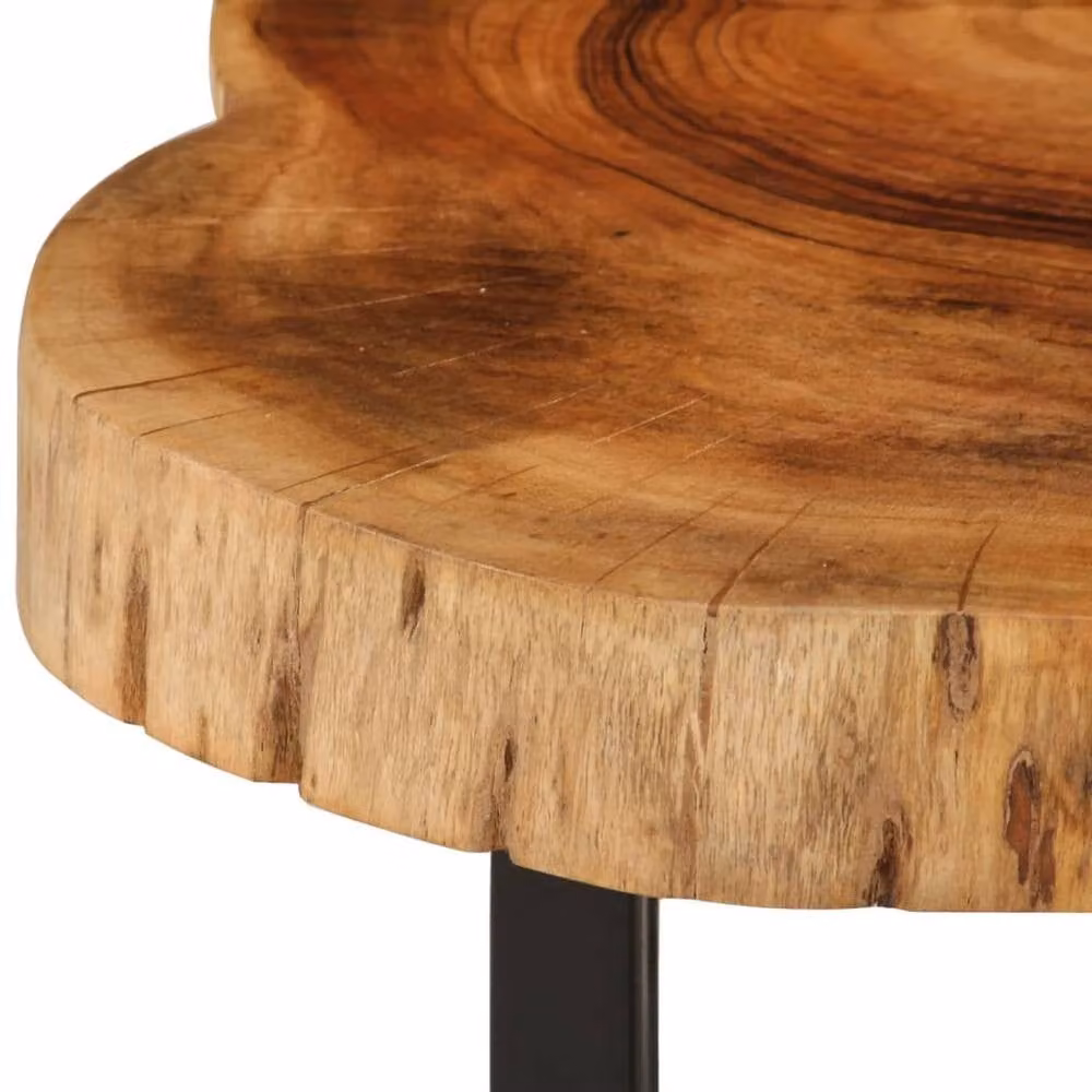 Berkfield Home Rustic Solid Acacia Wood Coffee Table in Brown, W: 60 cm, D: 55 cm, H: 25 cm – 2