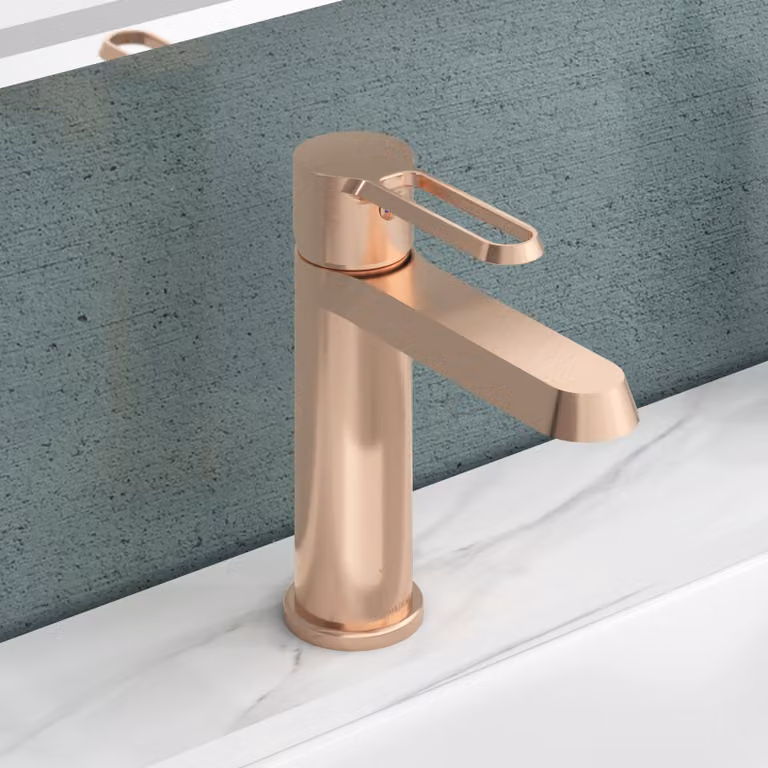 Royal Bathrooms Noble Round Mono Basin Mixer Tap in Brushed Bronze