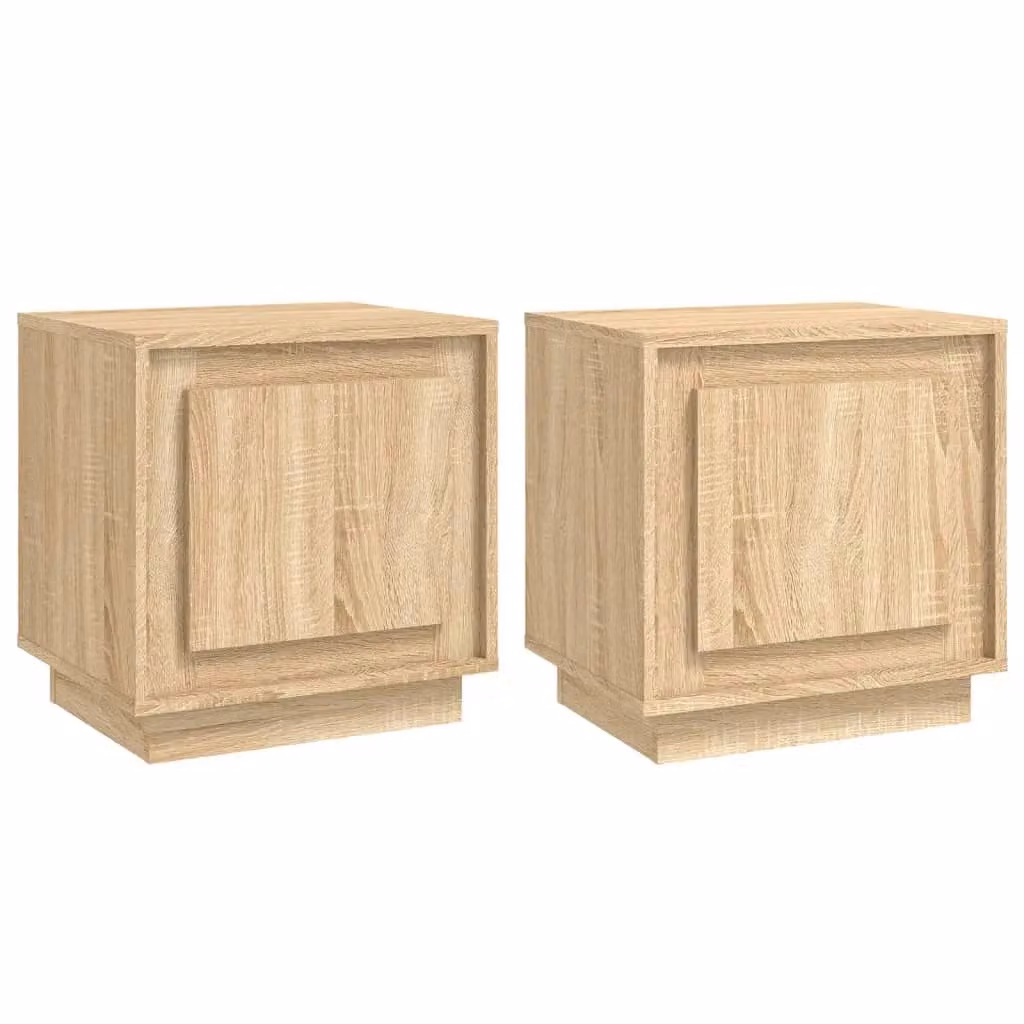 Berkfield Home Set of 2 Sonoma Oak Bedside Cabinets in Brown, W/D/H: 44 x 35 x 45 cm – 1