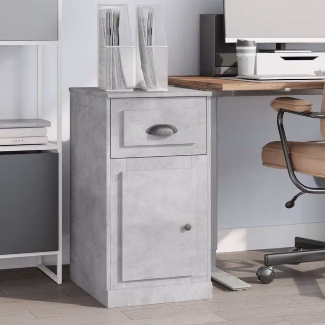 Berkfield Home Side Cabinet with Drawer in Concrete Grey, W/D/H: 40 x 50 x 75 cm – 1