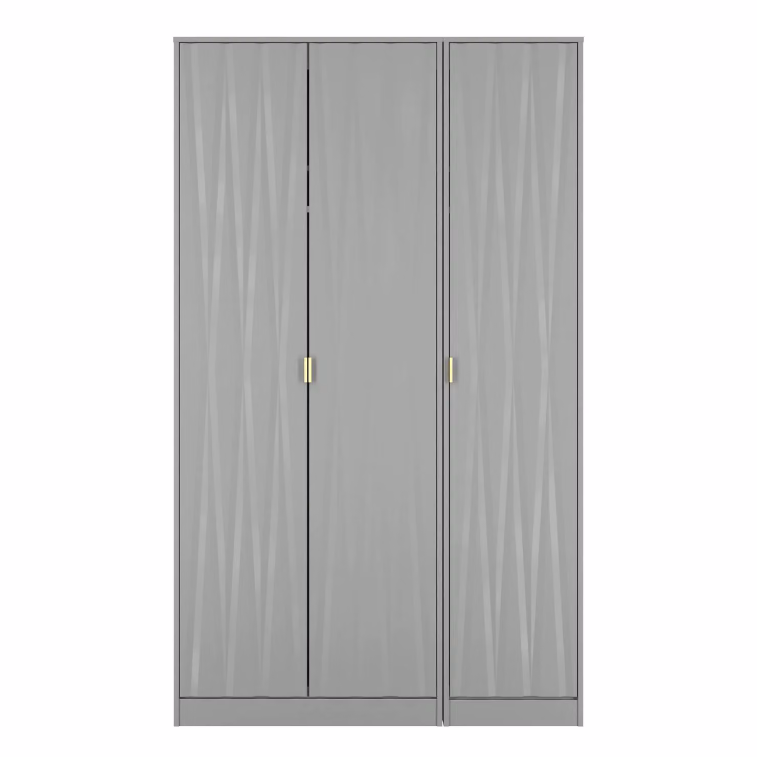Ready Assembled 2 U Dallas 3 Door Wardrobe in Grey with Gold Details – 2