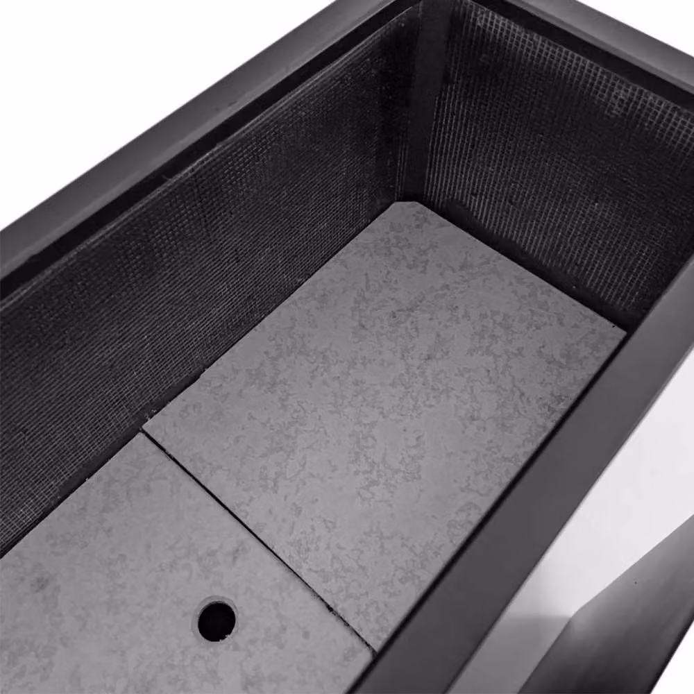 Primrose Black Polystone Stone Effect Tall Trough Outdoor Planter Pot Height: 72 cm – 3