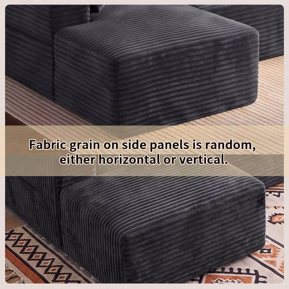 Merax 370cm U-Shape Modular Corner Sofa with Chaise and Cup Holders in Dark Grey – 7