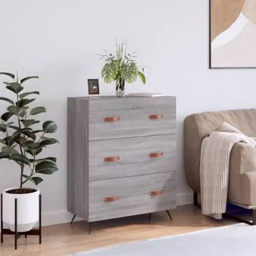 vidaXL Chest of Drawers in Grey Sonoma, W/D/H: 69.5 x 34 x 90 cm – 2