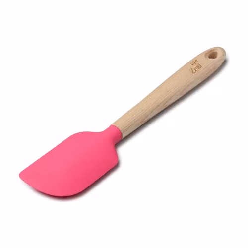 Zeal Pink Silicone Spatula with Ash Wood Handle, Heat-Resistant and Non-Scratch – 1