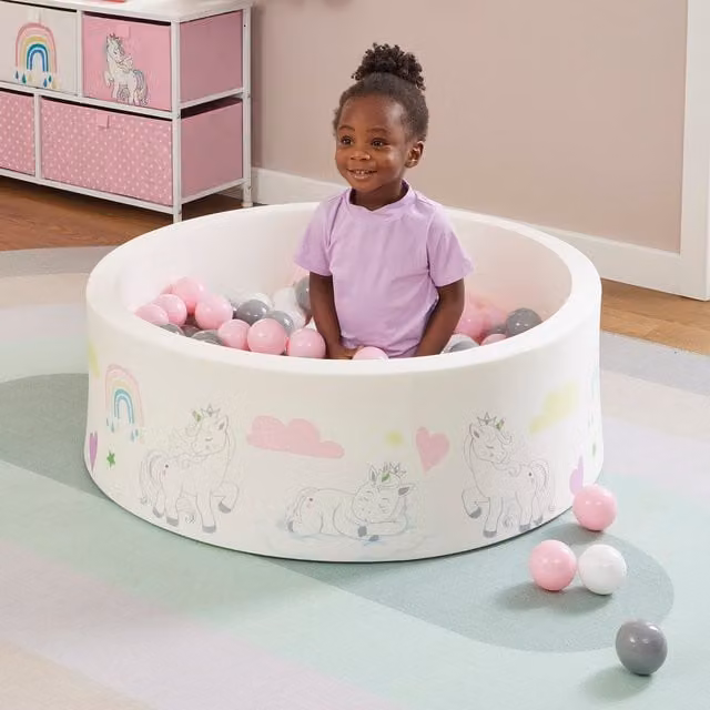 Liberty House Toys Kids Ball Pit in White with Unicorn Design