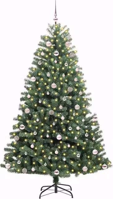 Berkfield Home Realistic Artificial Hinged Christmas Tree in Green, Height: 240 cm – 1