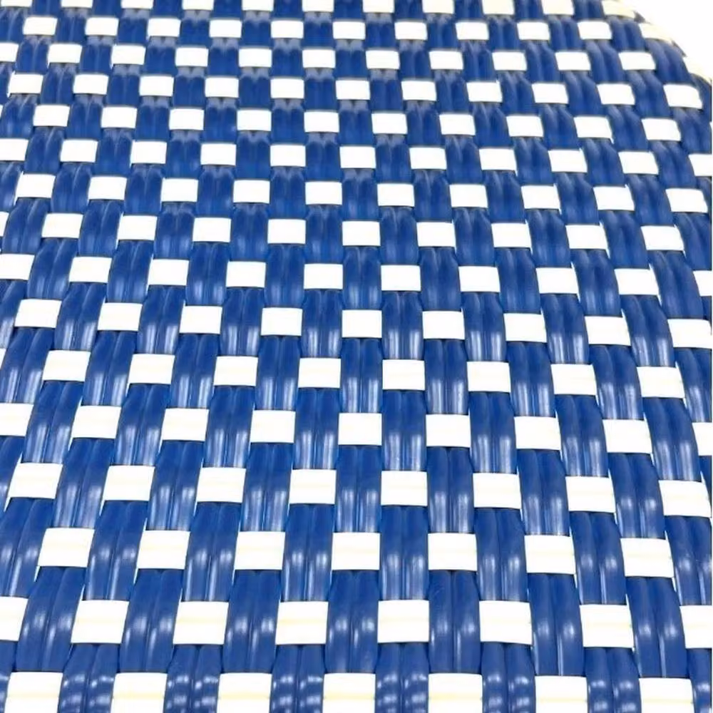 NESTLUNE Set of 2 Blue Rattan Bistro Chairs for Garden, Kitchen or Dining Room, H 100 cm x W 15 cm x D 15 cm – 4