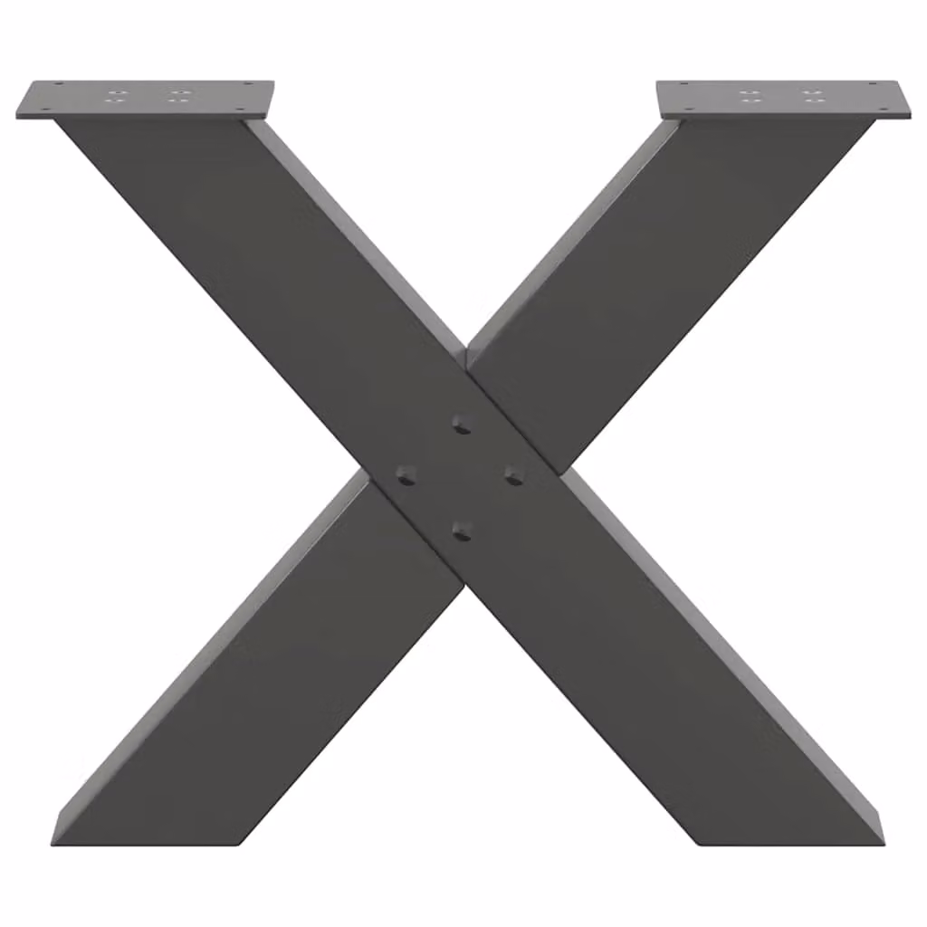 Berkfield Home X-Shaped Coffee Table Legs, 2 Pieces, Anthracite Black Steel, H 50 cm – 3