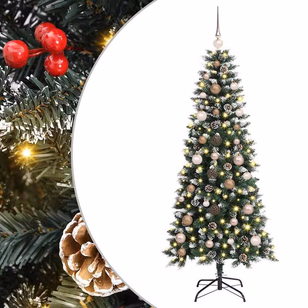 Berkfield Home Elegant Green Artificial Christmas Tree with 150 LEDs, W/D/H: 66 x 66 x 150 cm – 3