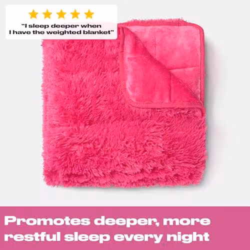 OHS Pink Fluffy Fleece Sensory Weighted Blanket for Adults, 6kg, W/D: 125 x 180 cm – 3