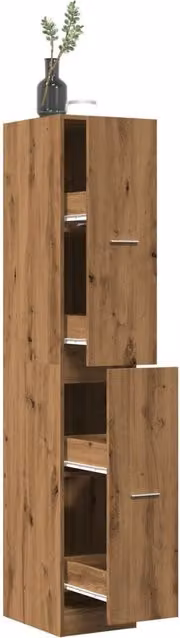 Berkfield Home Apothecary Cabinet in Artisan Oak, Brown, W/D/H: 30 x 30 x 174.5 cm