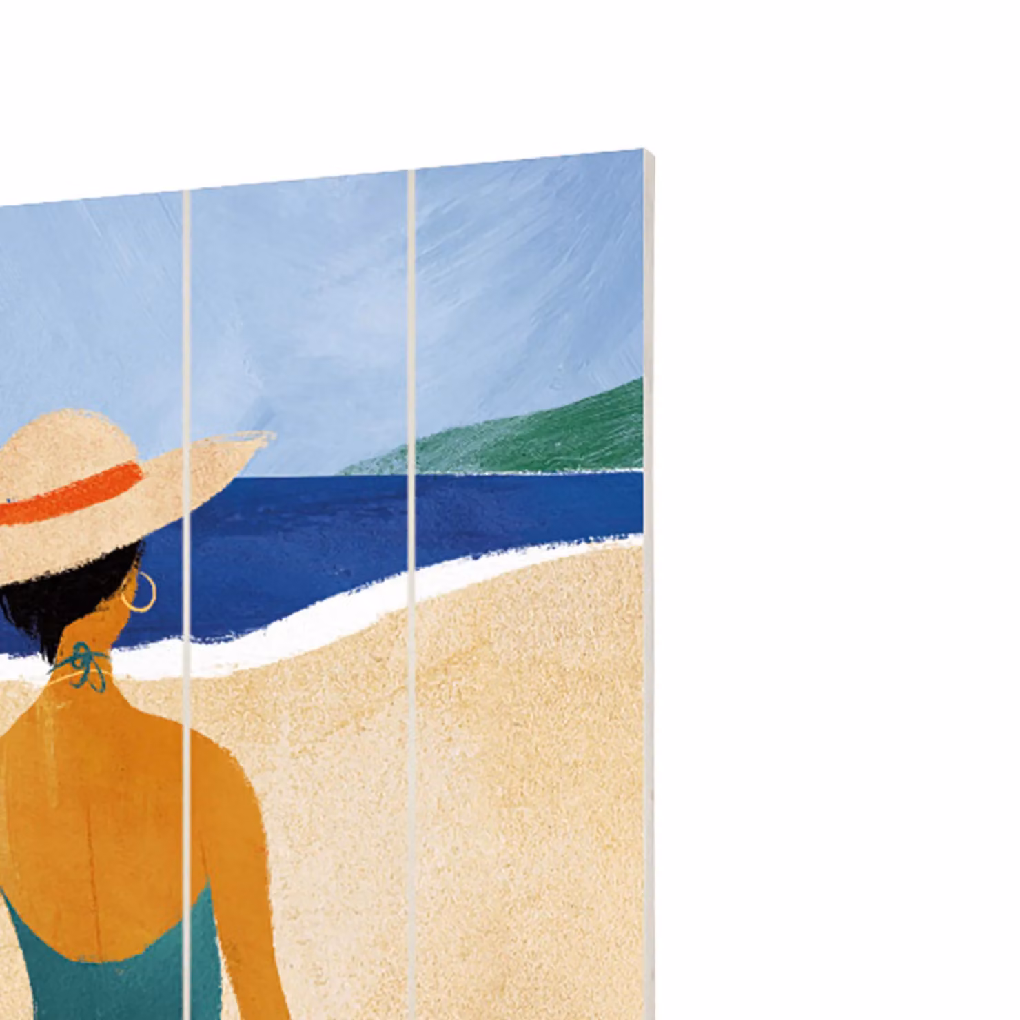 Henry Rivers Beach II Multicolour Wood Plaque in Bright Blue – 2