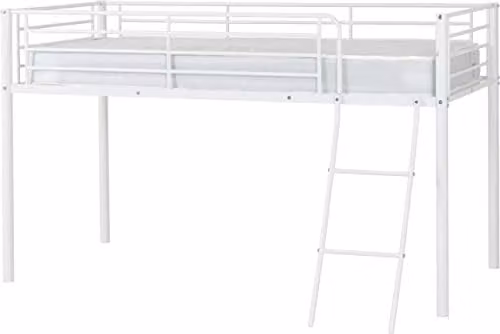 Seconique Kora Mid Sleeper Single Metal Bed Frame in White