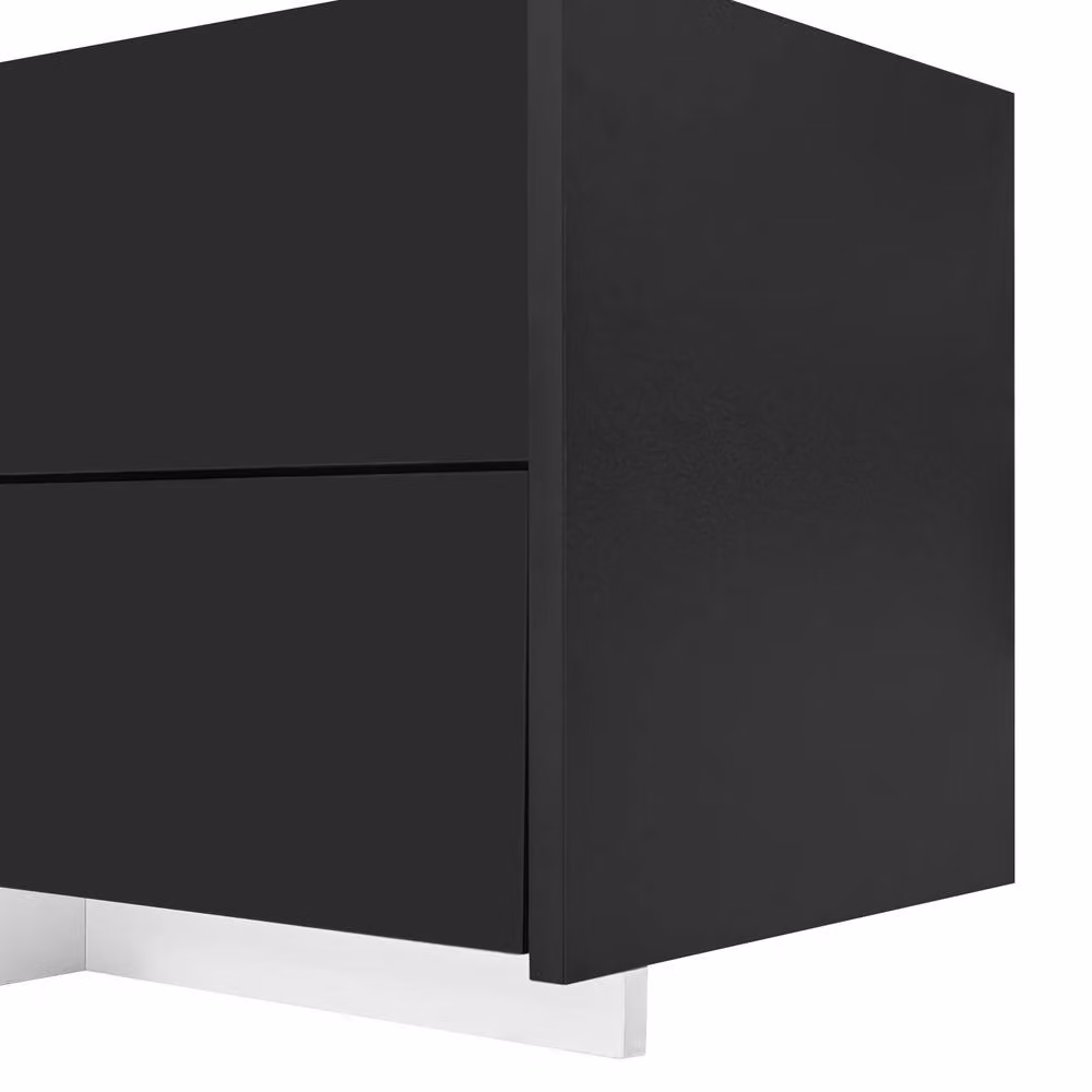 Rolipo Black High Gloss Modern TV Cabinet with White Legs and Integrated Lighting, Width: 170 cm – 2