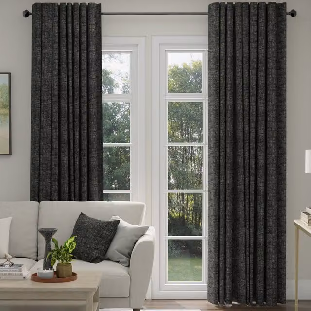ANTE DECOR Olympus Made To Measure Blackout Curtains in Onyx Silver
