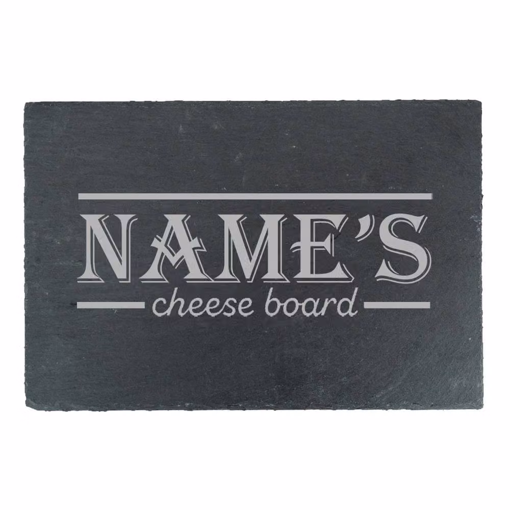 Uniqueful Personalised Border Design Rectangular Slate Cheeseboard in Black – 2