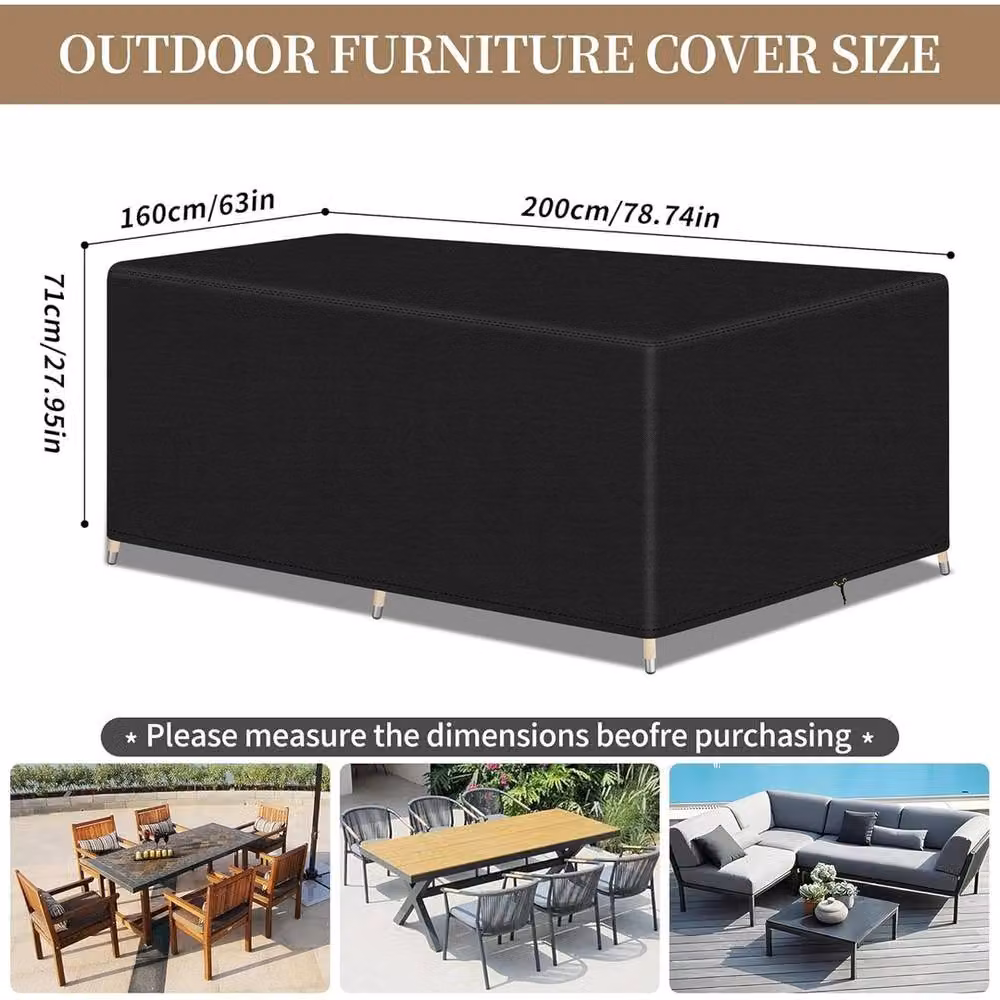 FLAVORA Heavy Duty Waterproof Furniture Cover in Black – 2
