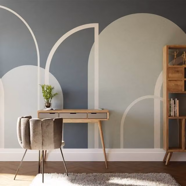 Superfresco Easy Linear Arch Navy Blue Geometric Modern Wall Mural W: 300 cm, H: 280 cm – 1