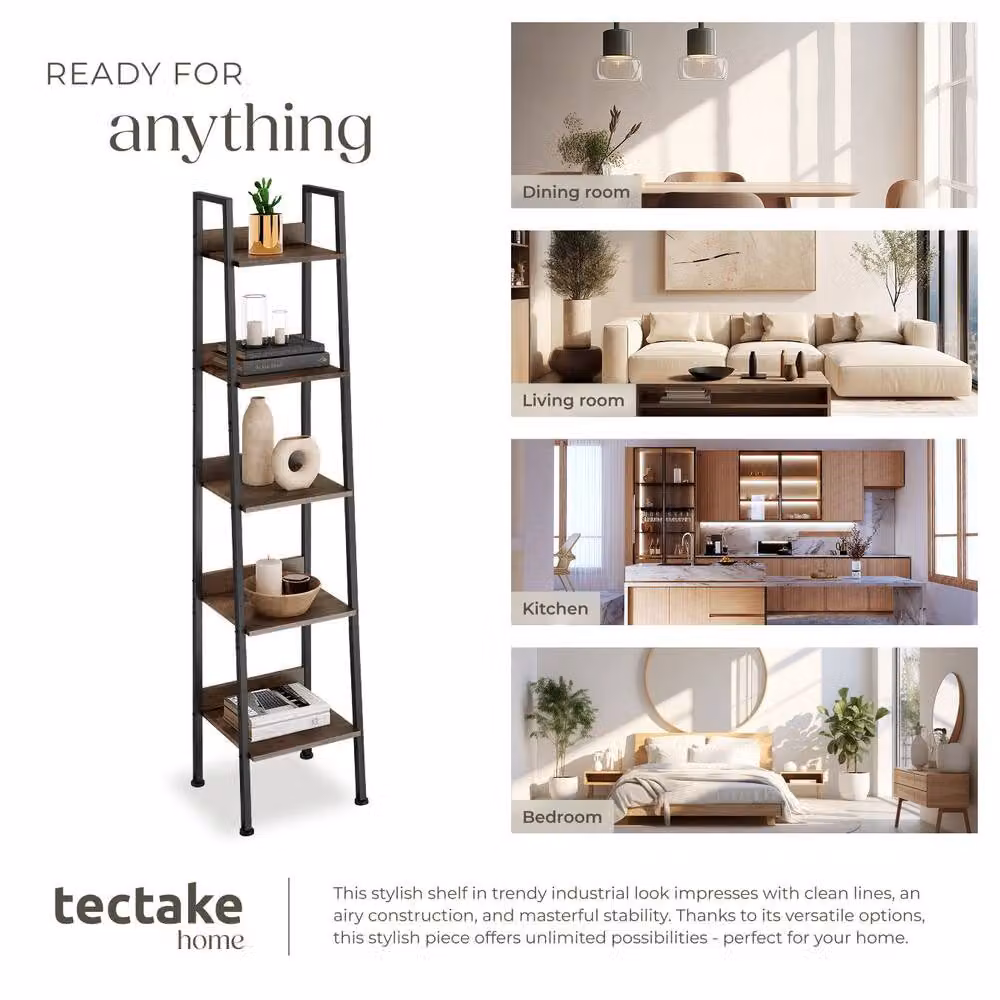 tectake Folkestone Industrial Shelving Unit in Brown and Black – 6