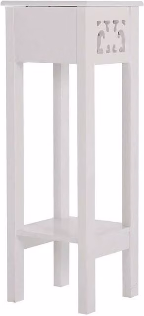 FLAVORA Tall White Sofa Side Table and Bedside Table, H 100 x W 15 x D 15 cm – 1