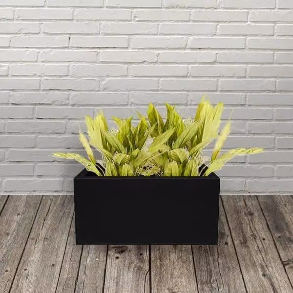 Primrose Black Galvanised Steel Herb Planter Tub W/D/H: 50 x 25 x 25 cm – 5