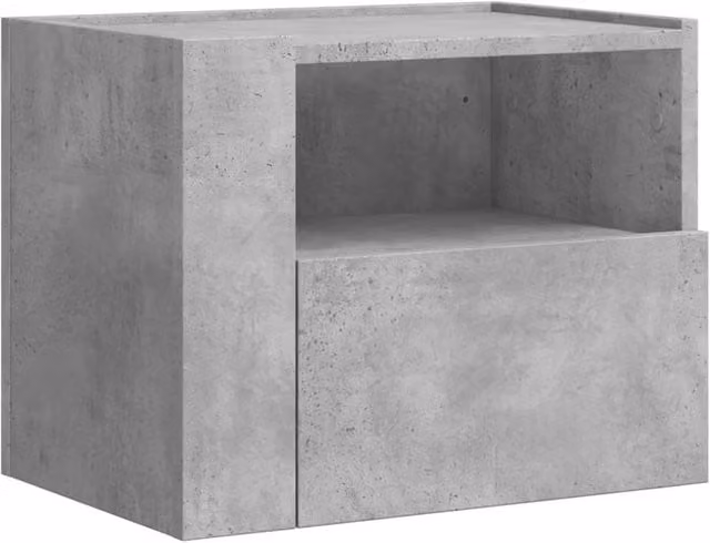 Berkfield Home Wall-mounted Bedside Cabinet in Concrete Grey, W: 45 cm, D: 30 cm, H: 35 cm – 1