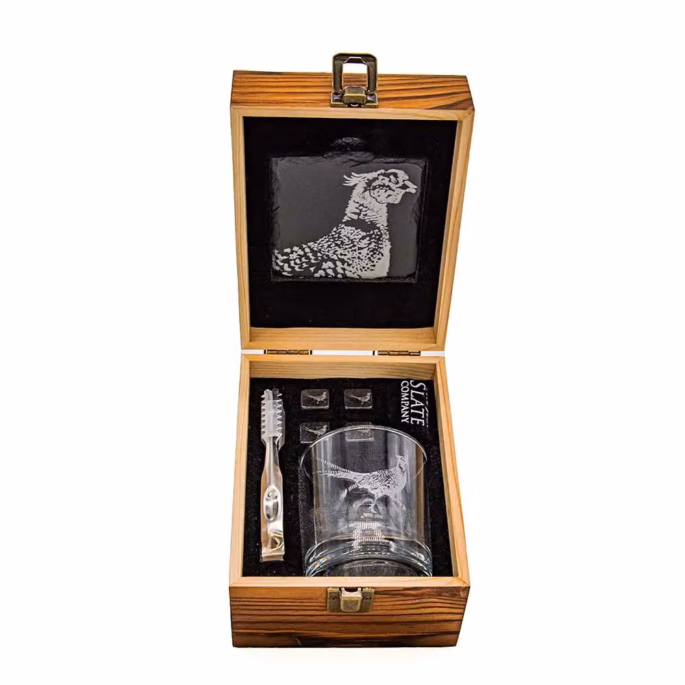 The Just Slate Company Selbrae House Pheasant Multicolour Glass Tumbler Set – 4