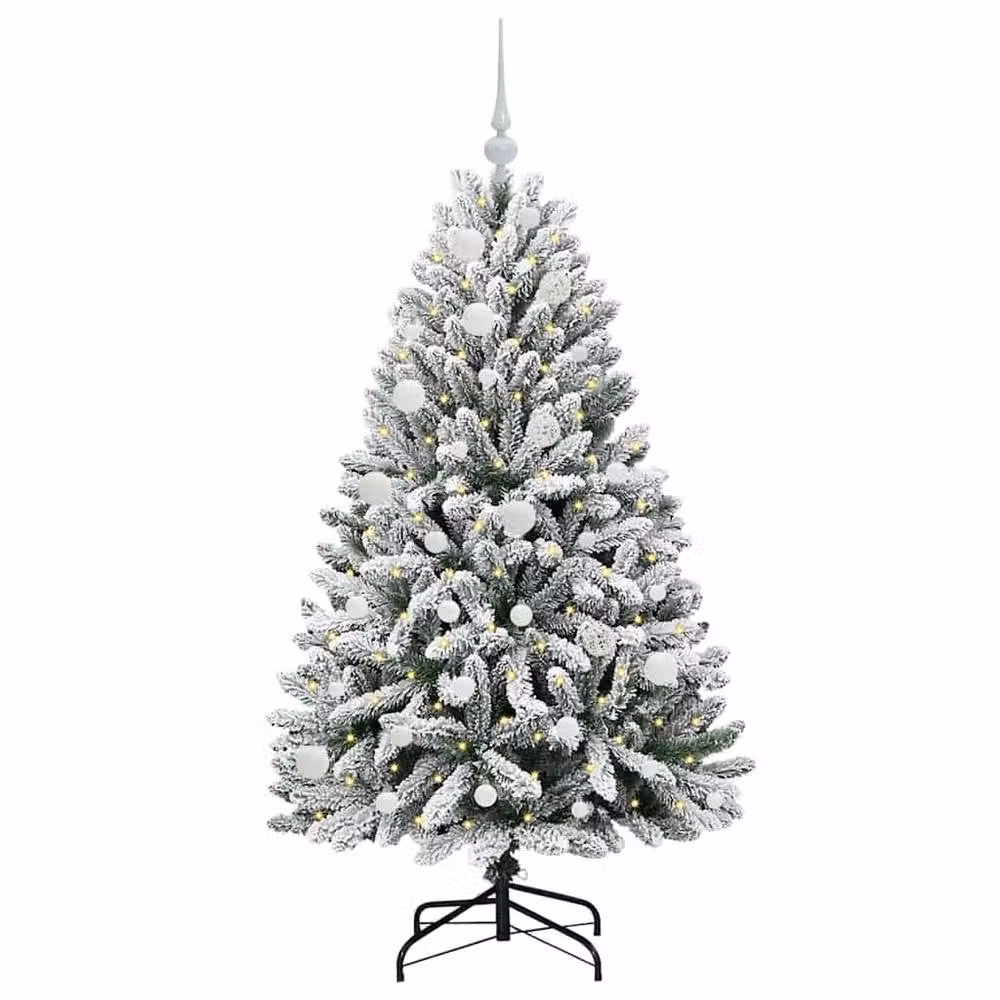 Berkfield Home Artificial Christmas Tree in Green and White, Height: 150 cm – 3