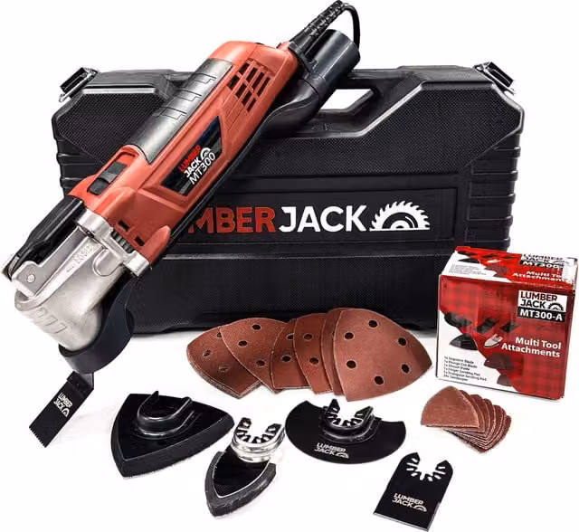 Lumberjack Variable Speed Oscillating Multi Tool 300W with 29 Accessories in Red