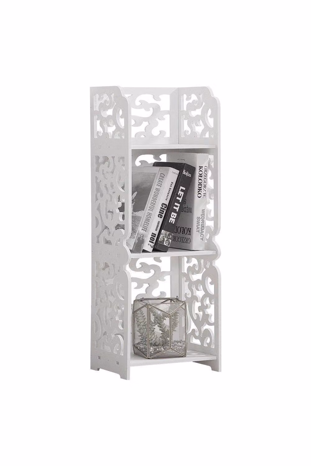 Living and Home 3 Layer Rustic White Wood Storage Display Shelving Unit – 2