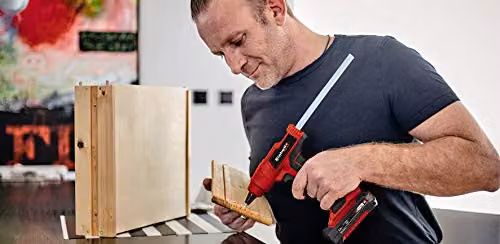 Einhell TE-CG 18 Li-Solo Cordless Hot Glue Gun in Red and Black with 11mm Glue Sticks – 2