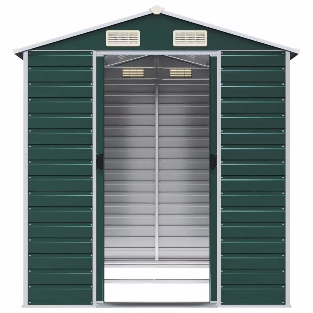 Berkfield Home Green Galvanised Steel Garden Pent Shed W/D/H: 191 x 215 x 198 cm – 3